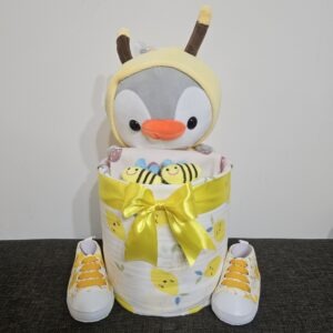 1 Tier Yellow Bee Diaper Cake Baby Gift