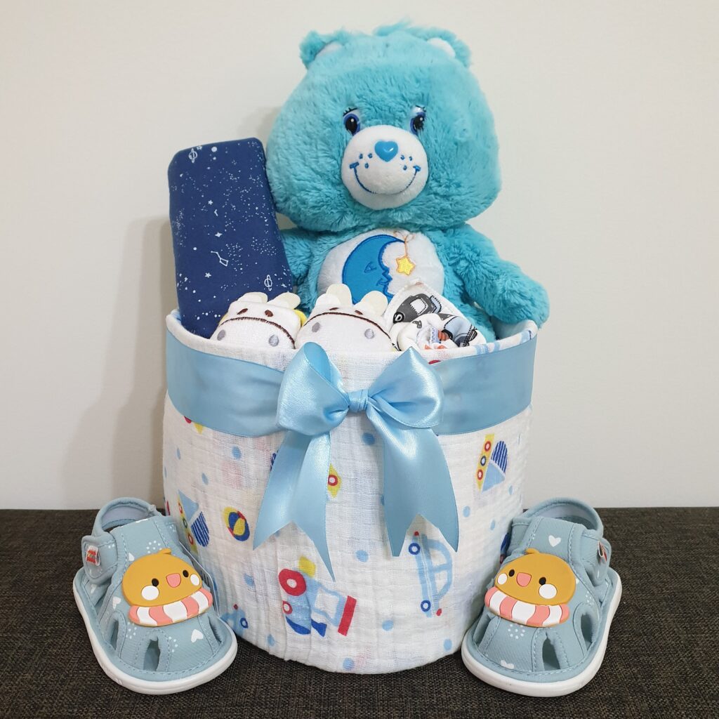 1 Tier Carebear Diaper Cake Baby Gift