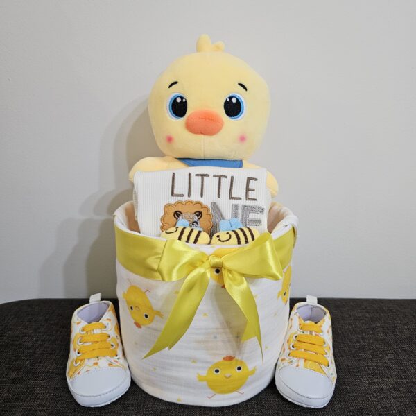 1 Tier Yellow Chick Diaper Cake Baby Gift