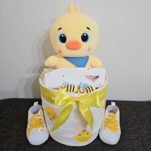 1 Tier Yellow Chick Diaper Cake Baby Gift