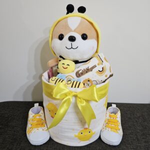 1 Tier Yellow Bee Diaper Cake Baby Gift