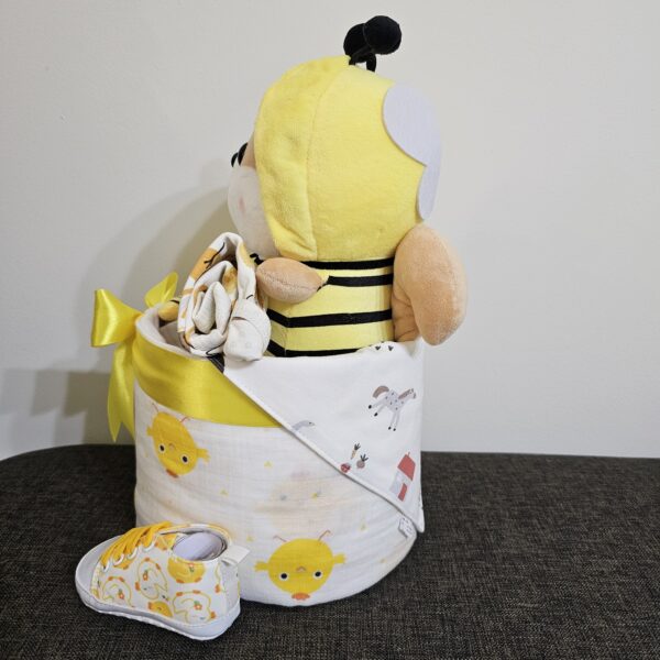 1 Tier Yellow Bee Diaper Cake Baby Gift