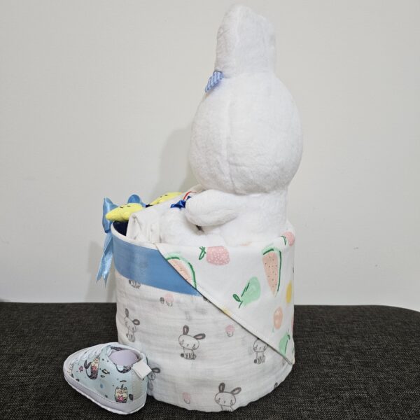 1 Tier Blue Rabbit Diaper Cake Baby Gift