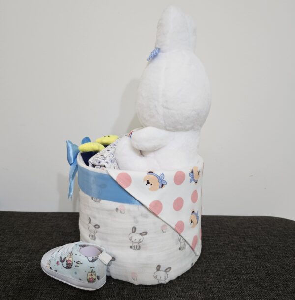 1 Tier Blue Rabbit Diaper Cake Baby Gift