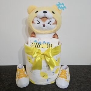 1 Tier Yellow Cat Diaper Cake Baby Gift